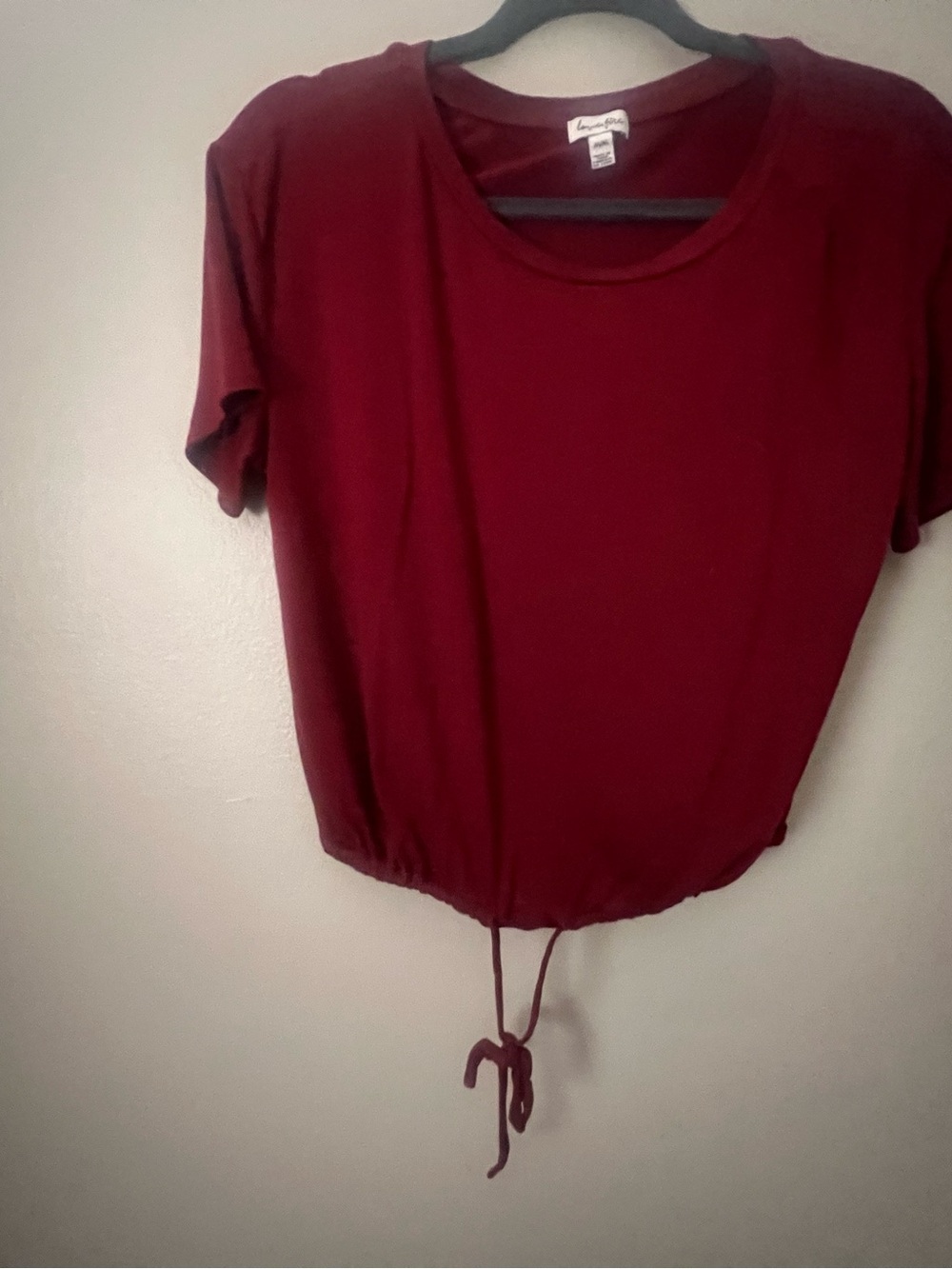 love, Fire Burgundy Drawstring Crop Top